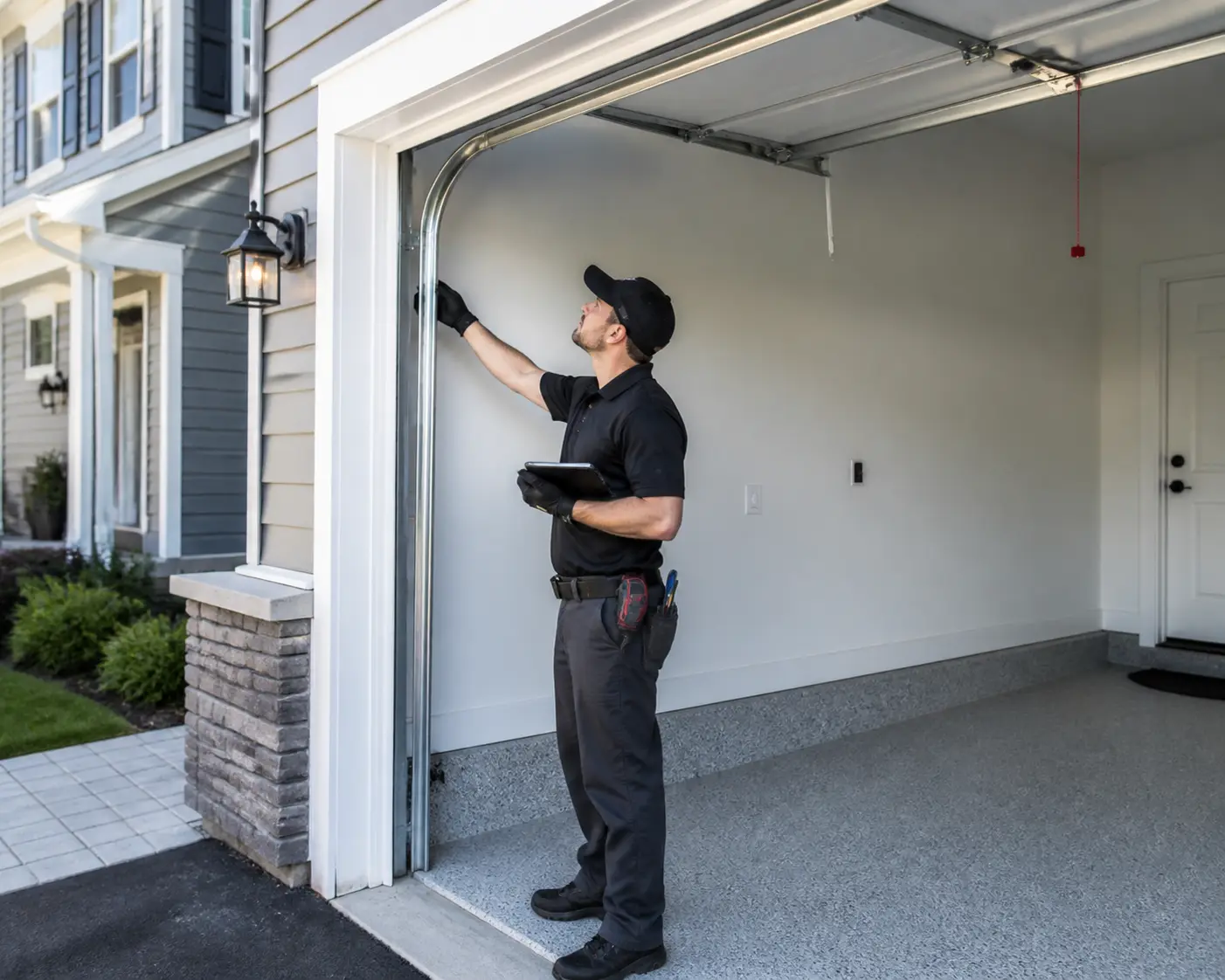a clean residential garage attached to.webp