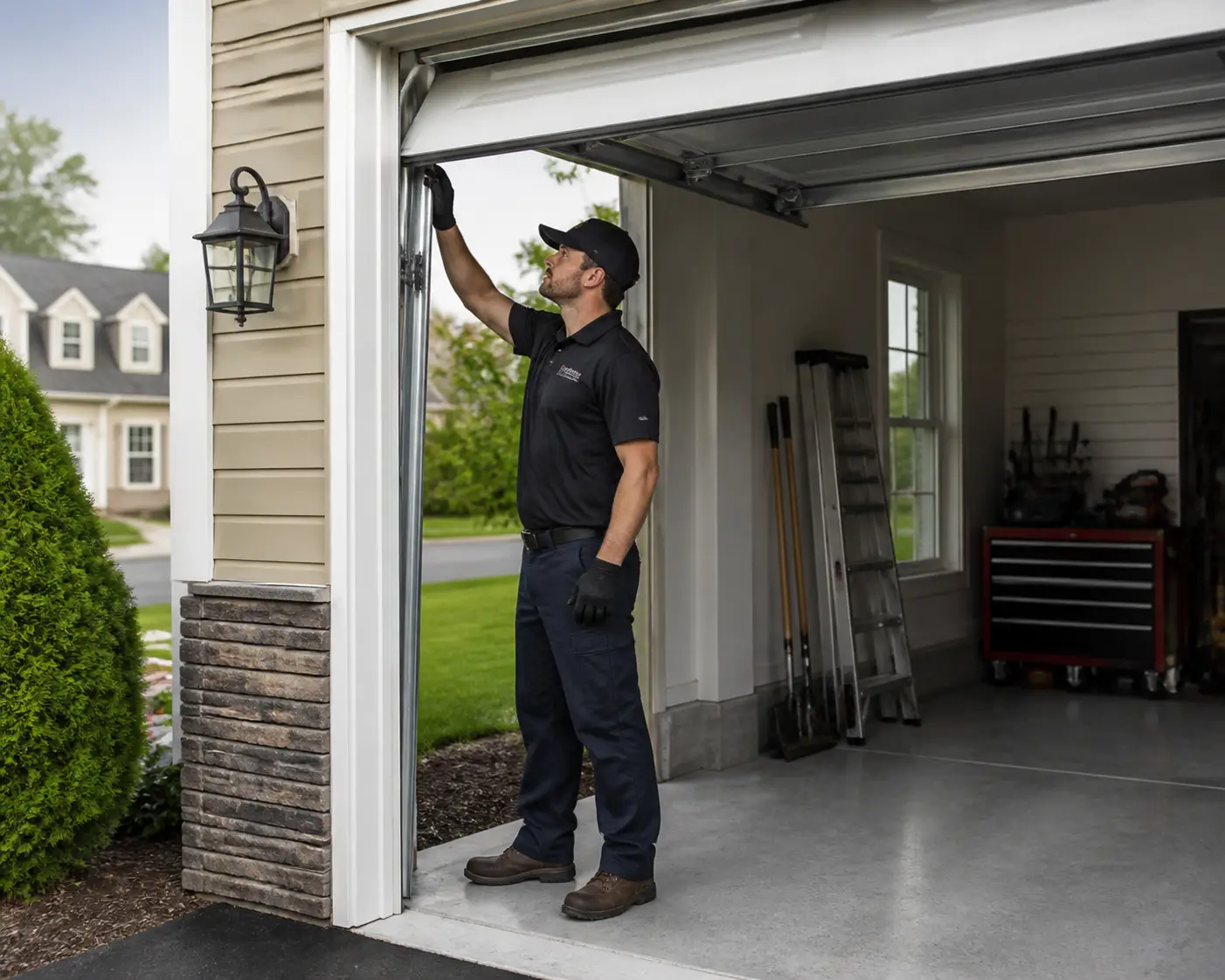 a clean residential garage door on a sub.webp